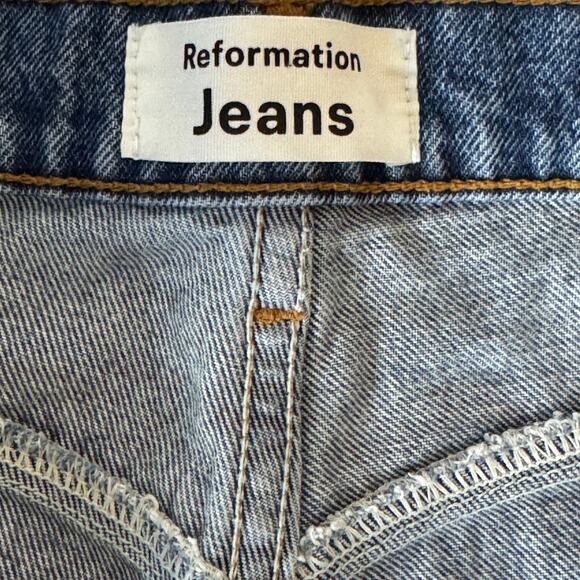 Agolde Blue Sydney Demin Saddle Straight Leg Button Fly Jeans Size 26 - Picture 14 of 15